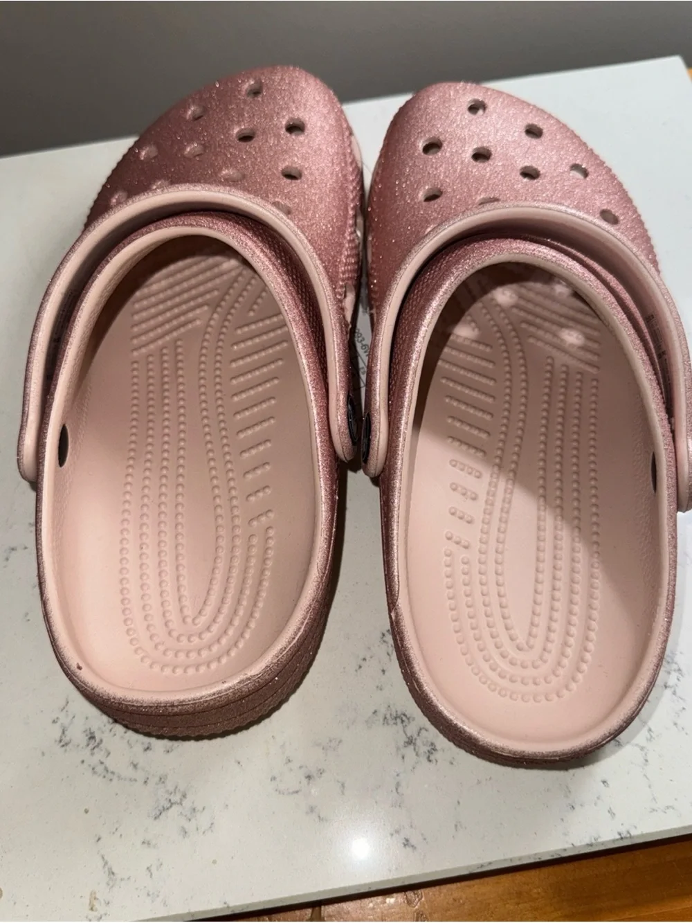 CROCS Kids Glitter Clog in Rose